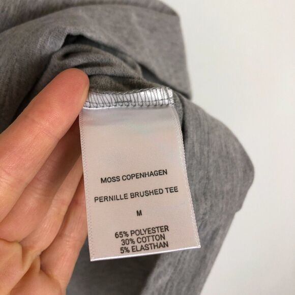 Moss Copenhagen Pernille Gray Short Sleeve Oversize Fit Shirt Women's Medium - Picture 5 of 6